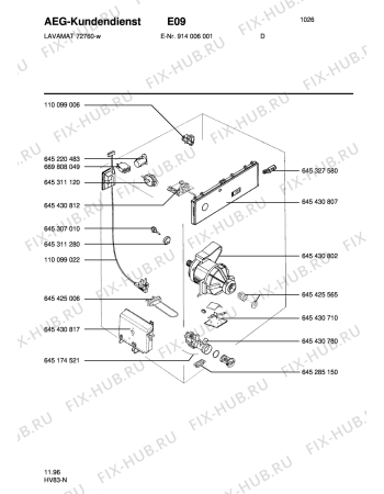 Взрыв-схема стиральной машины Aeg LAV72760-W - Схема узла Electrical equipment